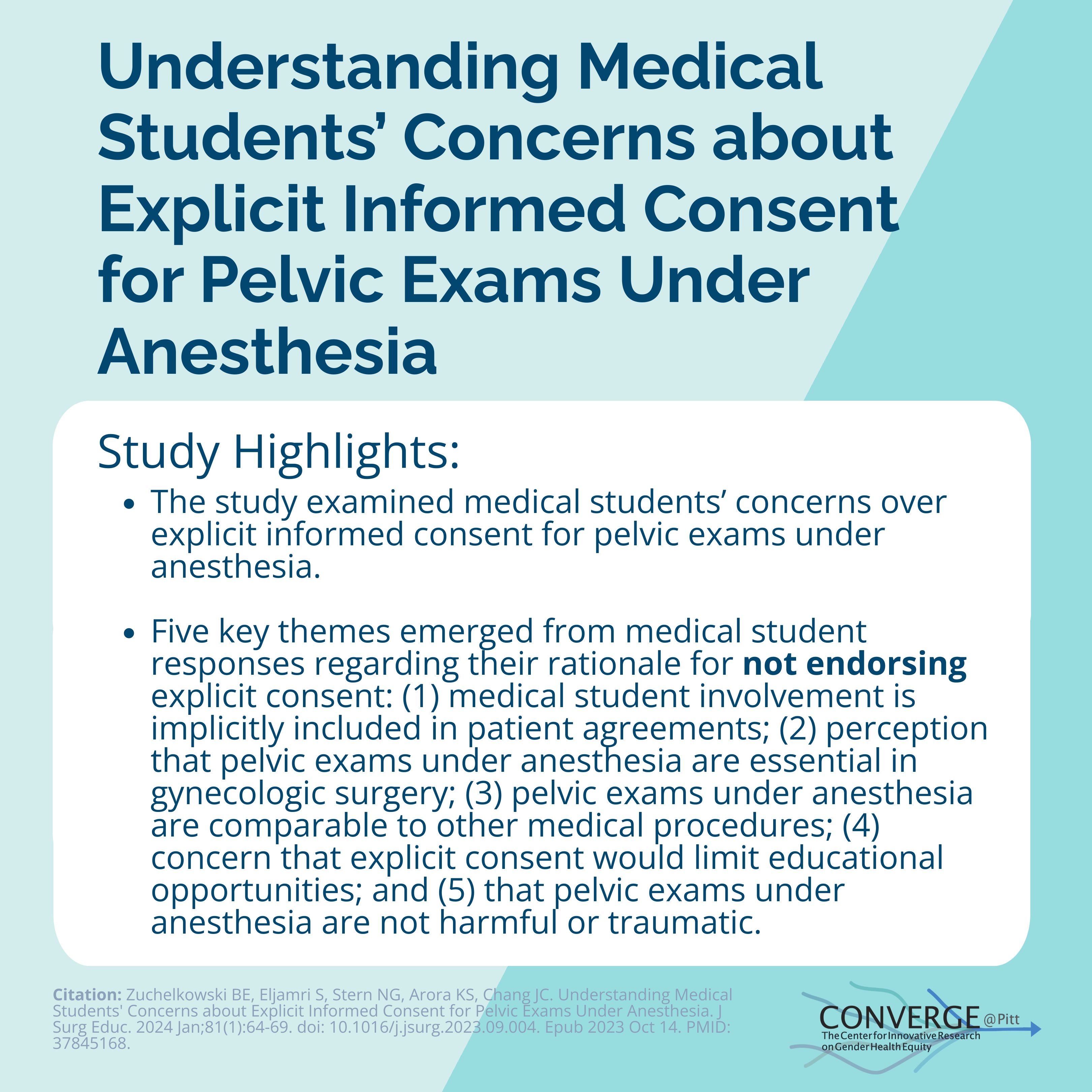 Understanding Medical Students' Concerns about Explicit Informed Consent for Pelvic Exams Under Anesthesia