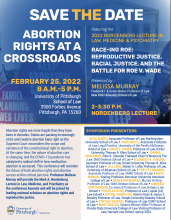 SAVE THE DATE: Abortion Rights at a Crossroads graphic