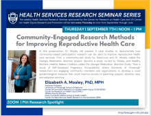 Community-Engaged Research Methods for Improving Reproductive Health Care